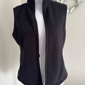 Eddie Bauer Black Fleece Vest - Sleeveless Zip Front